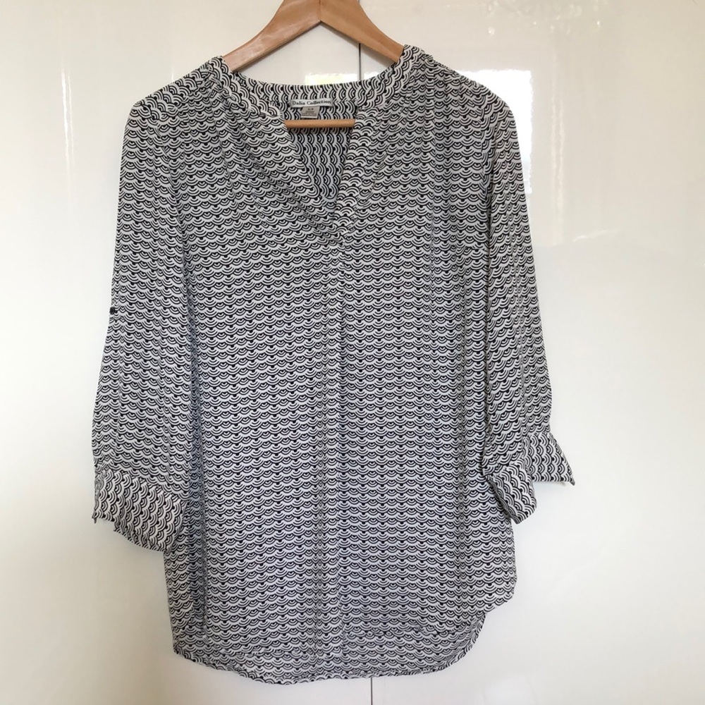 Black and White Blouse